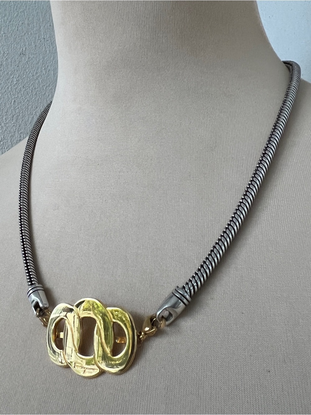 Custom Ferragamo x Brighton x Junk You! Rescued Vintage Two-tone Necklace 20”
